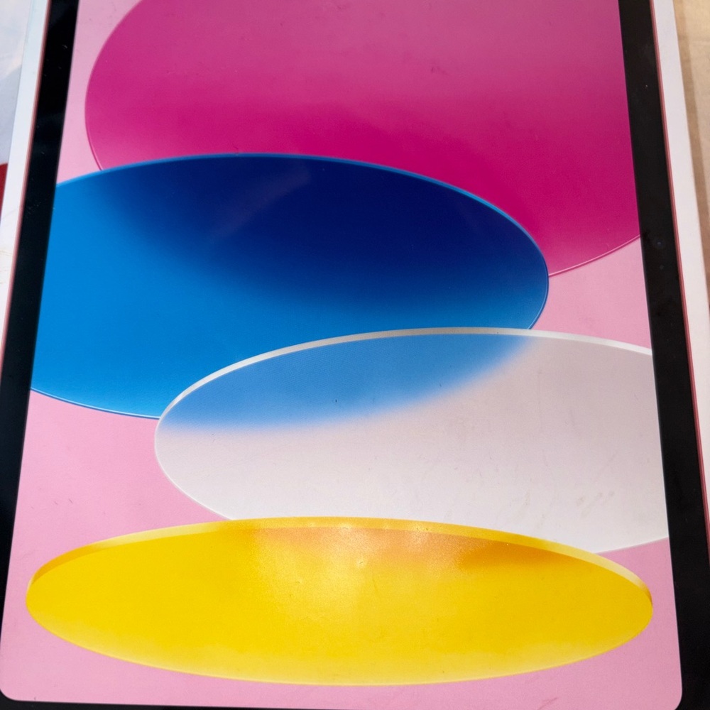 Apple iPad - Pink and Black. screen protector cracked not ipad.